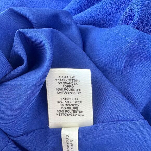 Eliza J Royal Blue Ruffle Cut-Out Sleeve A-line Dress Size 8 Cold Shoulder - Picture 13 of 14